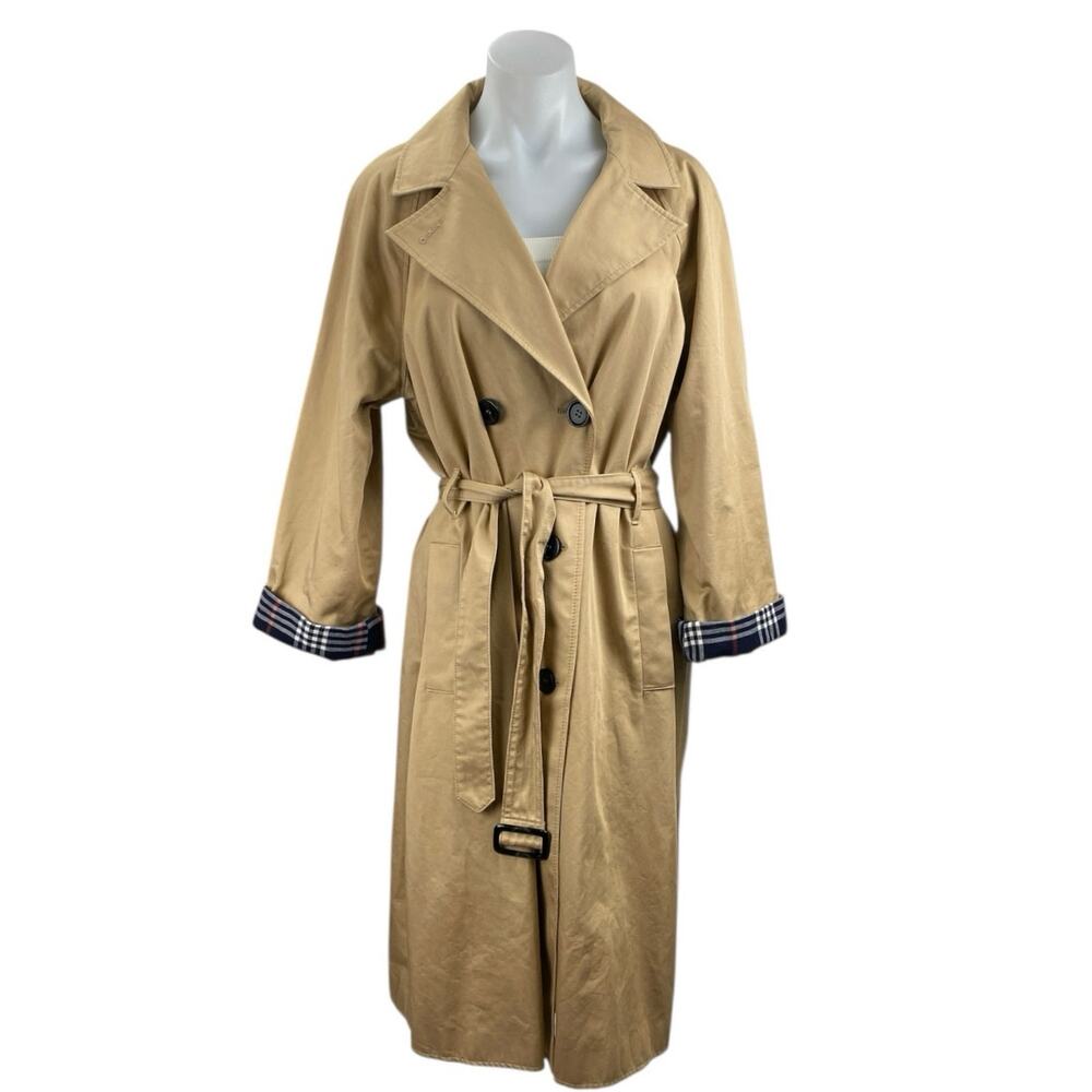 Marks & Spencer Women's Beige Tan Double Breasted Belted Trench Coat Jacket 10